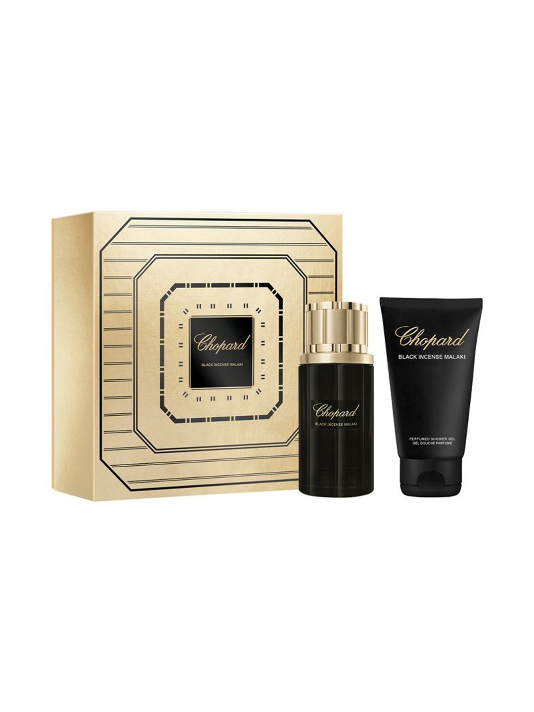 Chopard Set Of 2 Black Incense Malaki EDP - 80 ml & Shower Gel -150 ml, Transparent
Chopard Set Of 2 Black Incense Malaki EDP - 80 ml & Shower Gel -150 ml, Transparent