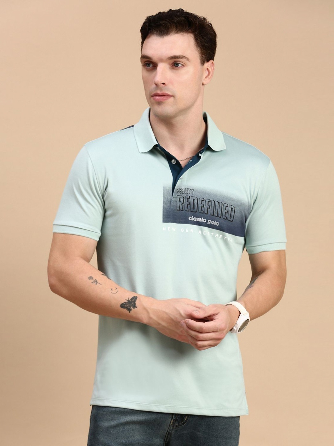 Classic Polo Men Typography Printed Polo Collar Cotton Slim Fit T-shirt, Green
Classic Polo Men Typography Printed Polo Collar Cotton Slim Fit T-shirt, Green