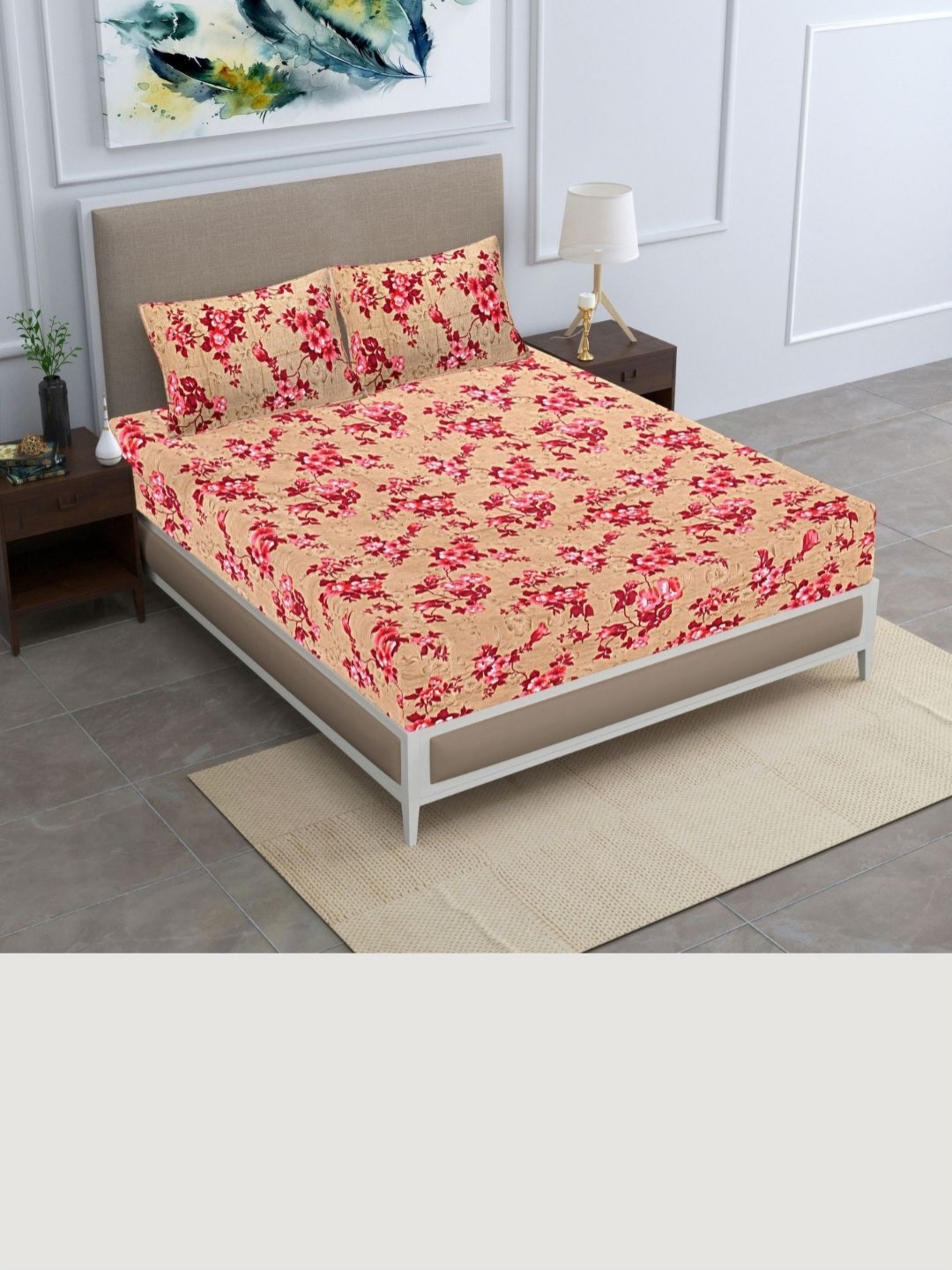 HASHCART Brown & Pink Floral Printed Cotton 210 TC Queen Bedsheet Set 2.25 m X 2.40 m
HASHCART Brown & Pink Floral Printed Cotton 210 TC Queen Bedsheet Set 2.25 m X 2.40 m