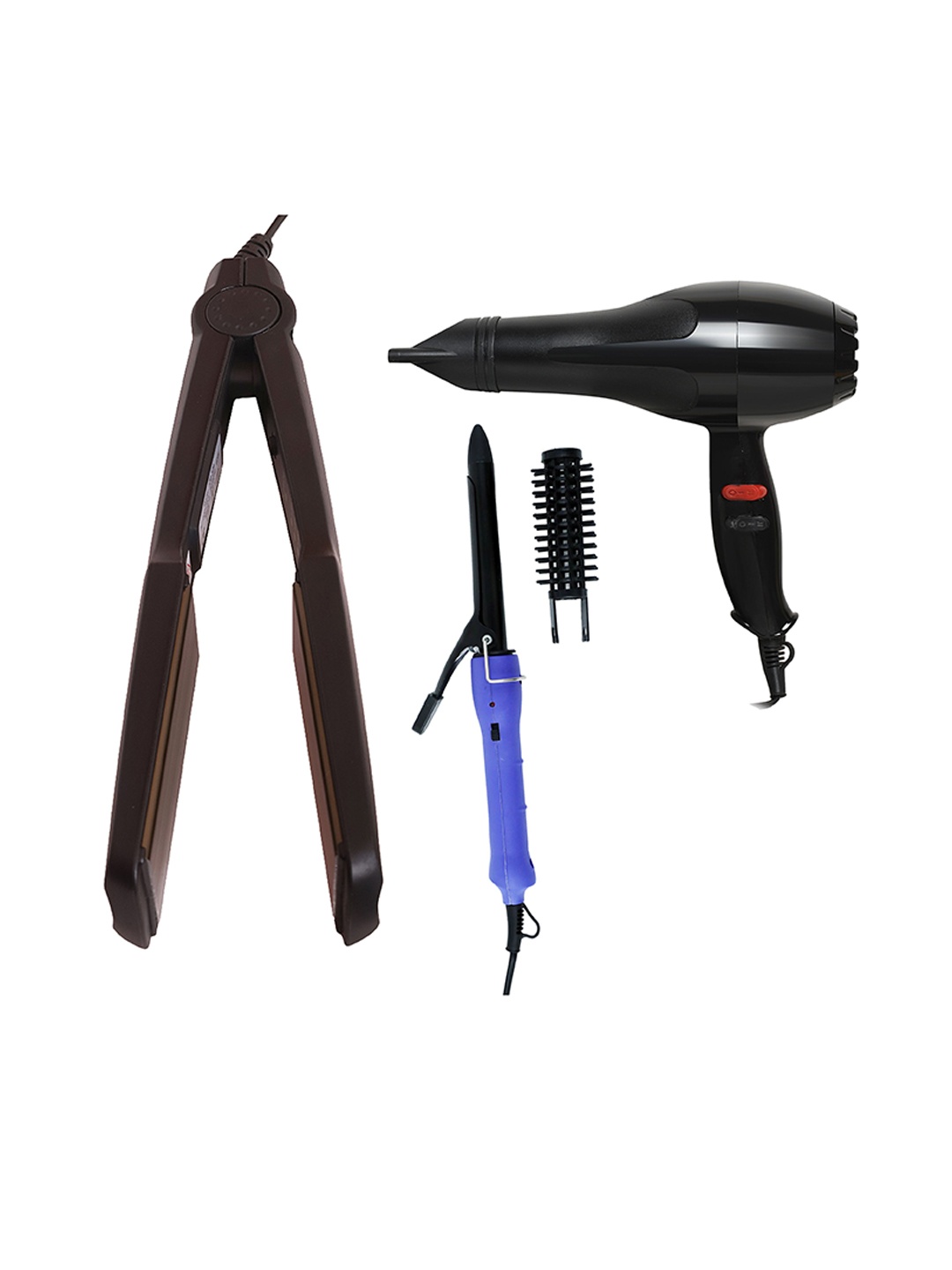 NIRVANI Set Of 3 2800 Salon Hair Dryer 329 Ceramic Plate Straightener 16B Hair Curler, Black
NIRVANI Set Of 3 2800 Salon Hair Dryer 329 Ceramic Plate Straightener 16B Hair Curler, Black