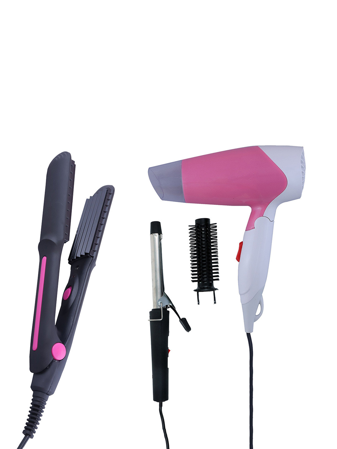 NIRVANI Set Of 3 NV-1270 1400 Hair Dryer Ceramic Plate Hair Crimper & 471 Iron Rod Curler, Pink
NIRVANI Set Of 3 NV-1270 1400 Hair Dryer Ceramic Plate Hair Crimper & 471 Iron Rod Curler, Pink