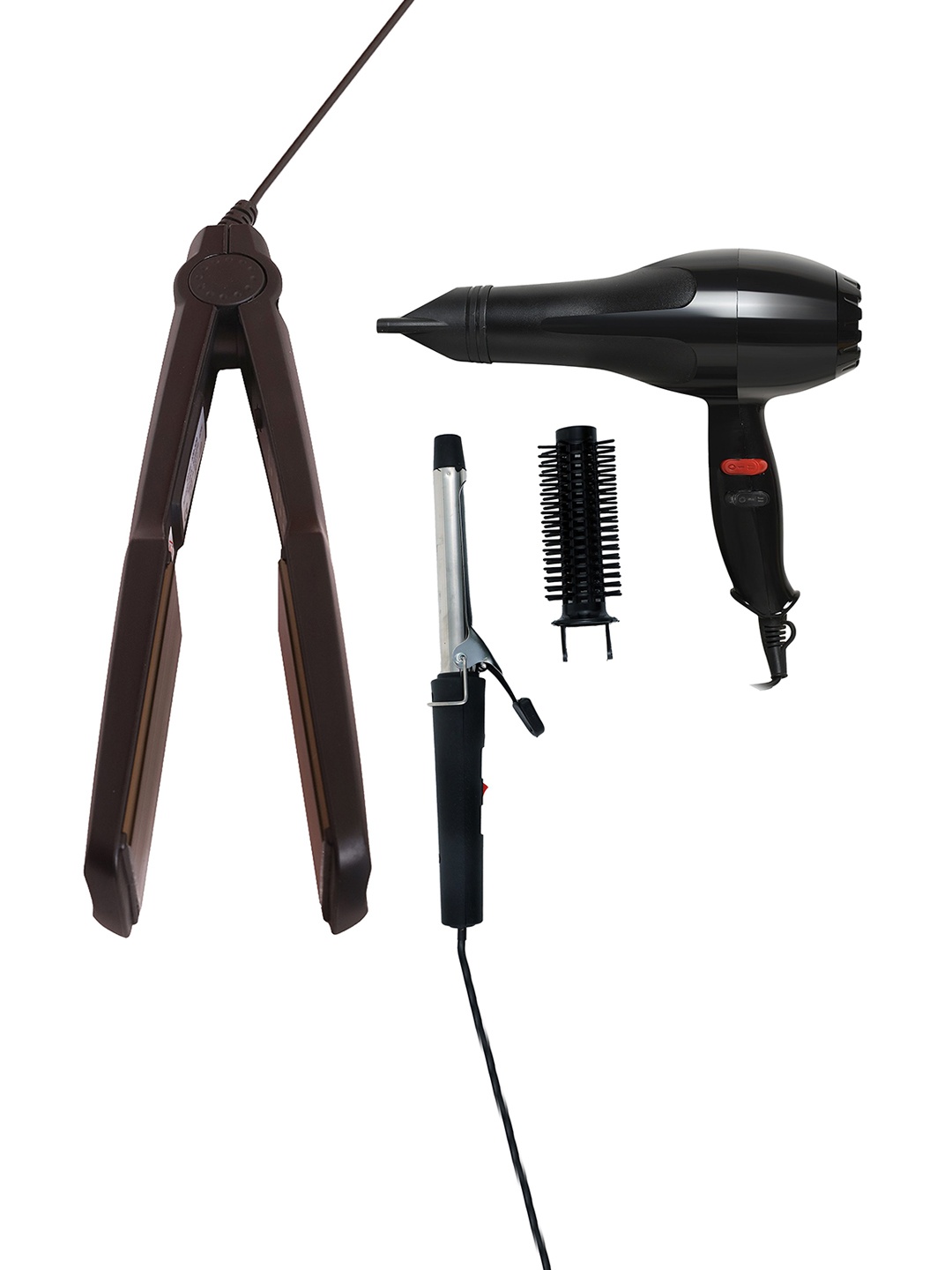 NIRVANI Set Of 3 2800 Salon Hair Dryer 329 With Hair Straightener & 471 Hair Curler, Black
NIRVANI Set Of 3 2800 Salon Hair Dryer 329 With Hair Straightener & 471 Hair Curler, Black