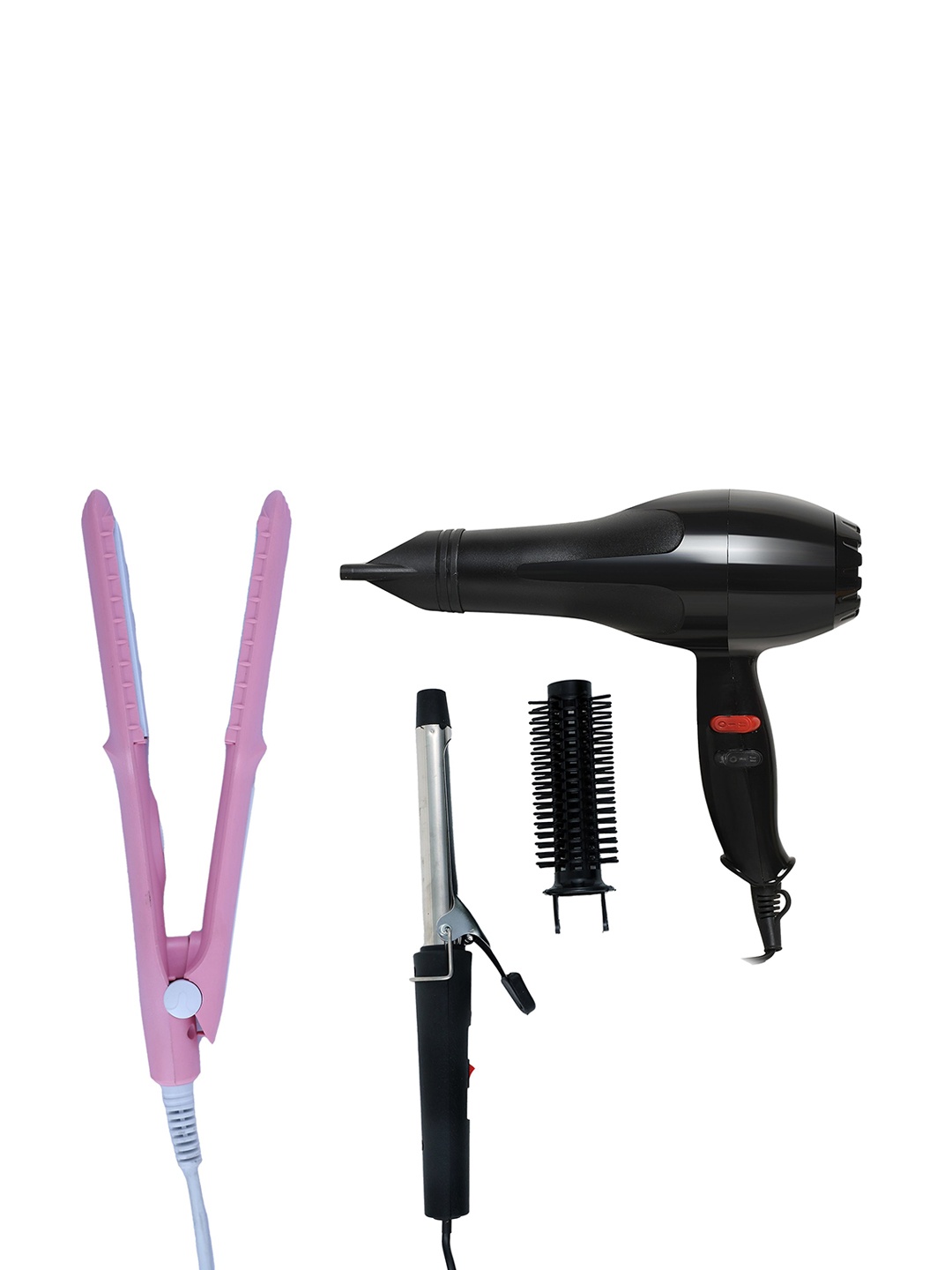 NIRVANI Set of 3 Nv-6130 Hair Dryer With Sx-8006 Hair Straightener & 471 Hair Curler, Black
NIRVANI Set of 3 Nv-6130 Hair Dryer With Sx-8006 Hair Straightener & 471 Hair Curler, Black