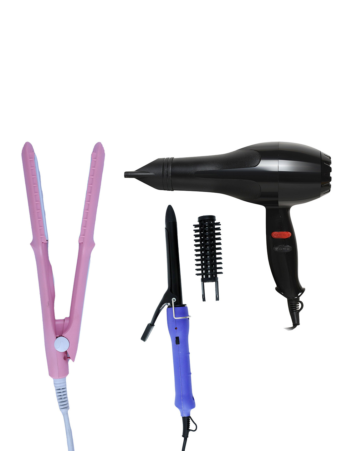 NIRVANI Set Of 3 NV-6130 Hair Dryer With SX-8006 Hair Straightener & 16B Hair Curler, Black
NIRVANI Set Of 3 NV-6130 Hair Dryer With SX-8006 Hair Straightener & 16B Hair Curler, Black