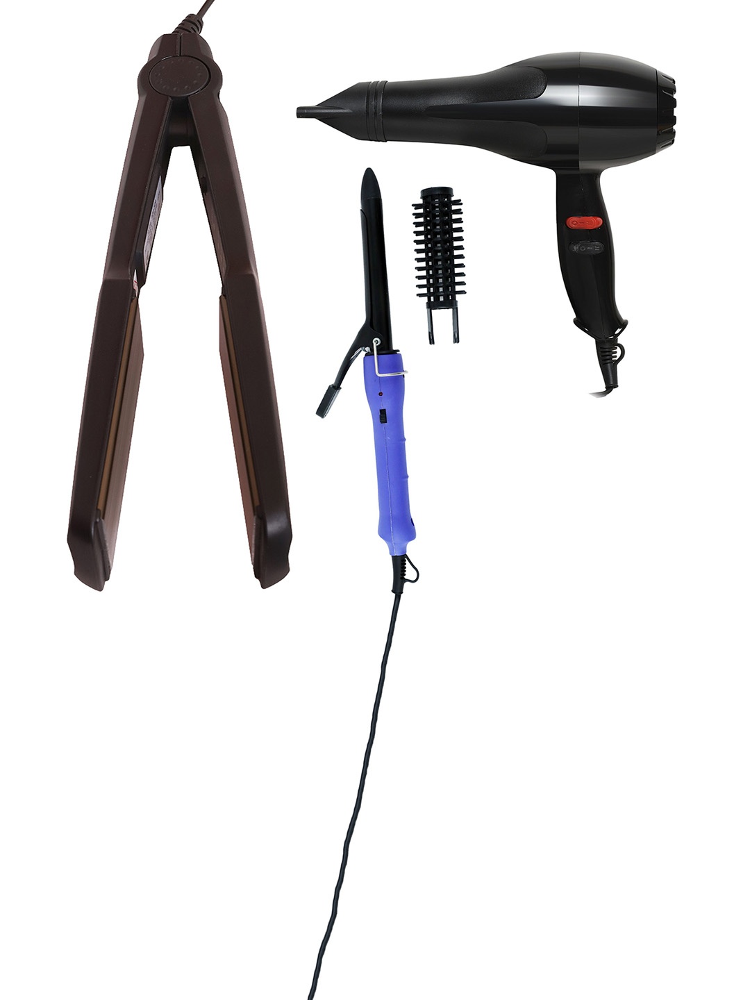 NIRVANI Set Of 3 NV-6130 1800 Watt Hair Dryer With 329 Hair Straightener & 16B Hair Curler, Black
NIRVANI Set Of 3 NV-6130 1800 Watt Hair Dryer With 329 Hair Straightener & 16B Hair Curler, Black