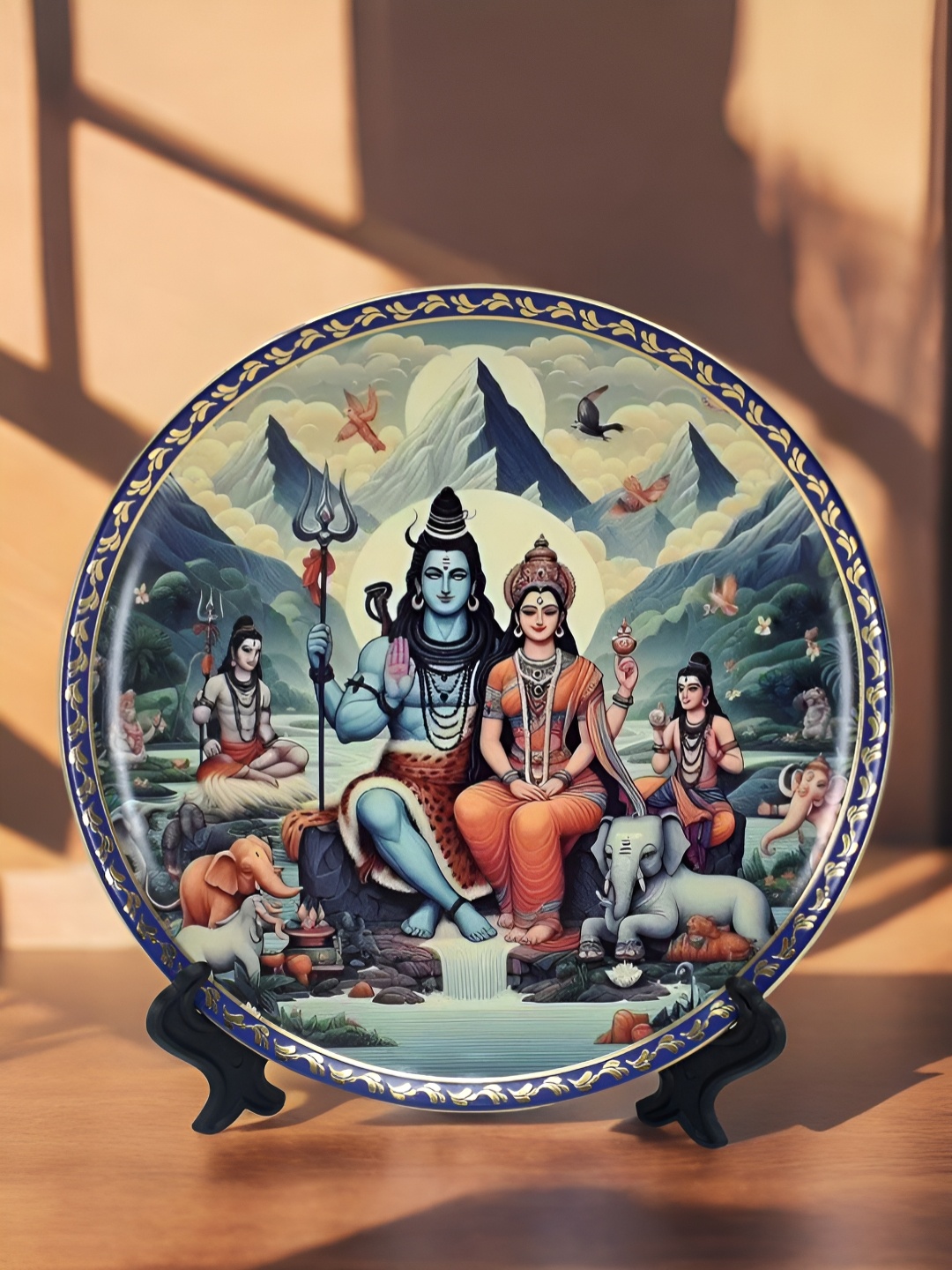 The Decor Lane Blue & Black Ceramic Indian Mythological Scene Wall Plate With Stand
The Decor Lane Blue & Black Ceramic Indian Mythological Scene Wall Plate With Stand