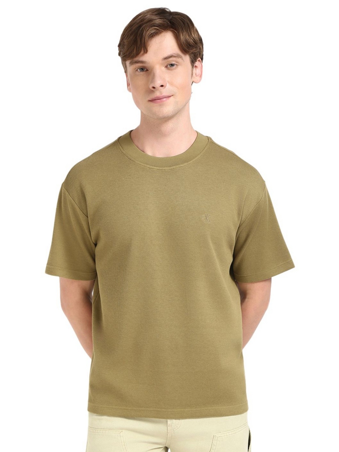 Calvin Klein Jeans Men Typography Printed Round Neck Cotton Relaxed Fit T-shirt, Green
Calvin Klein Jeans Men Typography Printed Round Neck Cotton Relaxed Fit T-shirt, Green