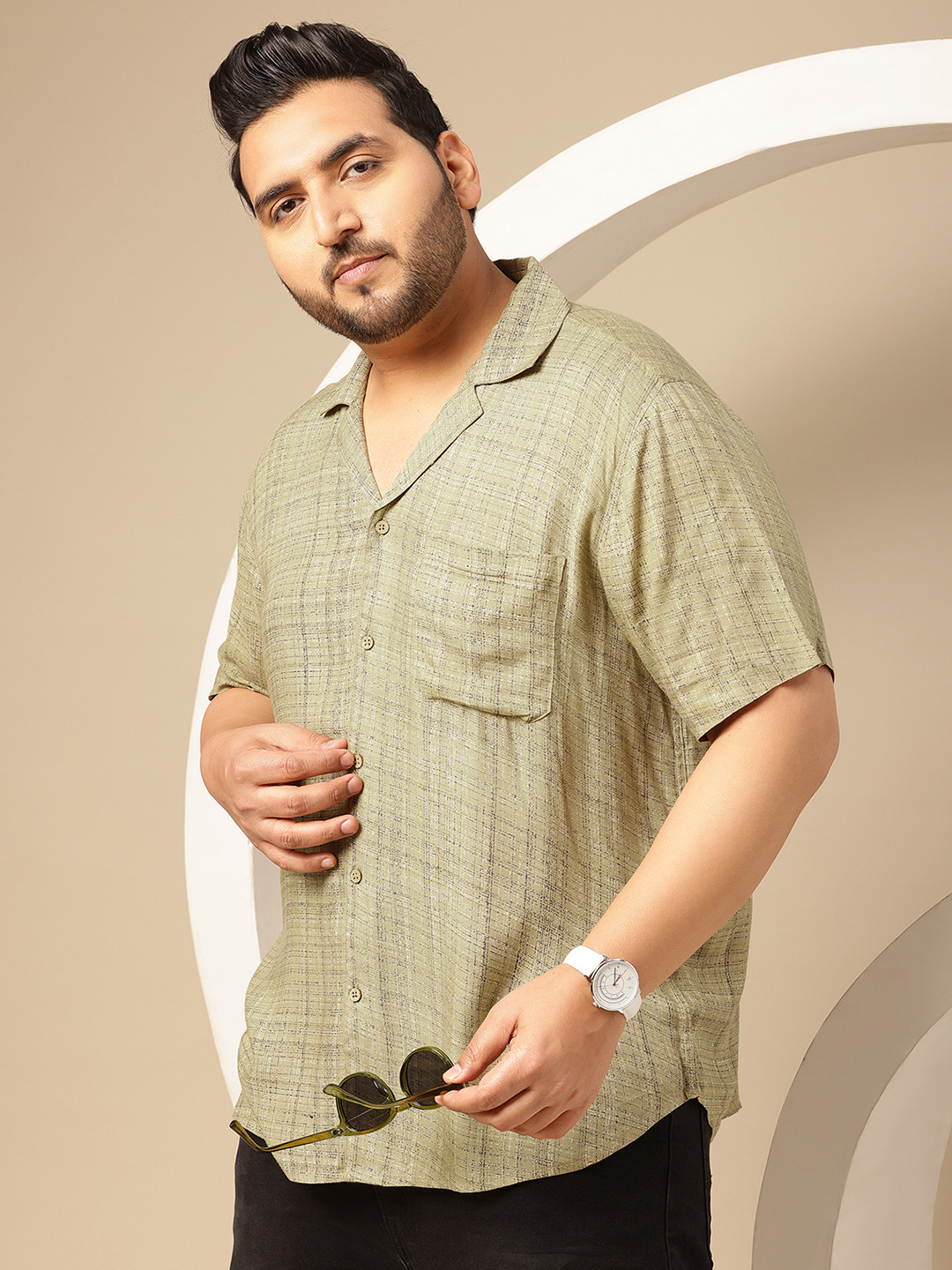 Sztori Plus Size Classic Printed Casual Shirt, Taupe
Sztori Plus Size Classic Printed Casual Shirt, Taupe