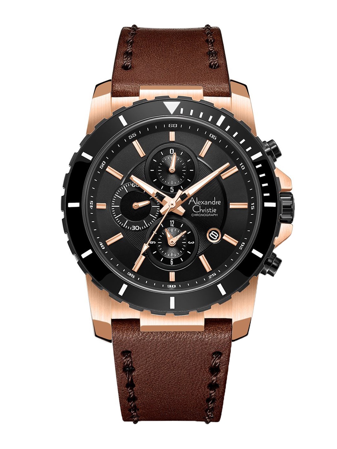 Alexandre Christie Men Chronograph Leather Straps Analogue Watch 6141MCLBRBA, Black
Alexandre Christie Men Chronograph Leather Straps Analogue Watch 6141MCLBRBA, Black
