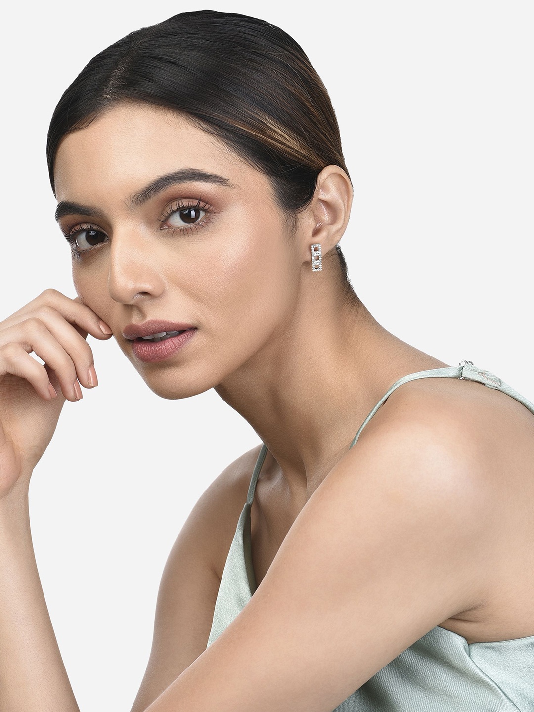 FIAN Rhodium-Plated 925 Sterling Silver Cubic Zirconia Studded Contemporary Studs
FIAN Rhodium-Plated 925 Sterling Silver Cubic Zirconia Studded Contemporary Studs