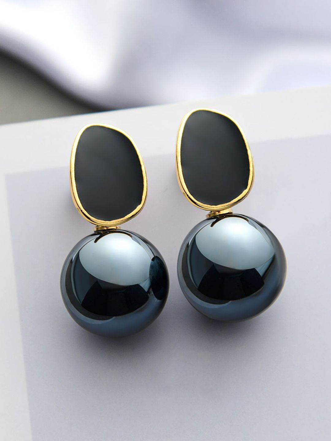 styledose Gold-Plated Pearl Beaded Contemporary Shaped Drop Earrings, Black
styledose Gold-Plated Pearl Beaded Contemporary Shaped Drop Earrings, Black