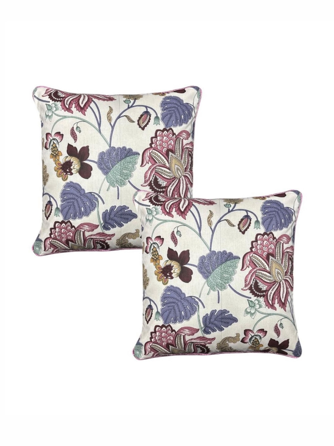 MONKDECOR White & Purple 2 Pieces Floral Printed Cotton Square Shaped Cushion Covers
MONKDECOR White & Purple 2 Pieces Floral Printed Cotton Square Shaped Cushion Covers