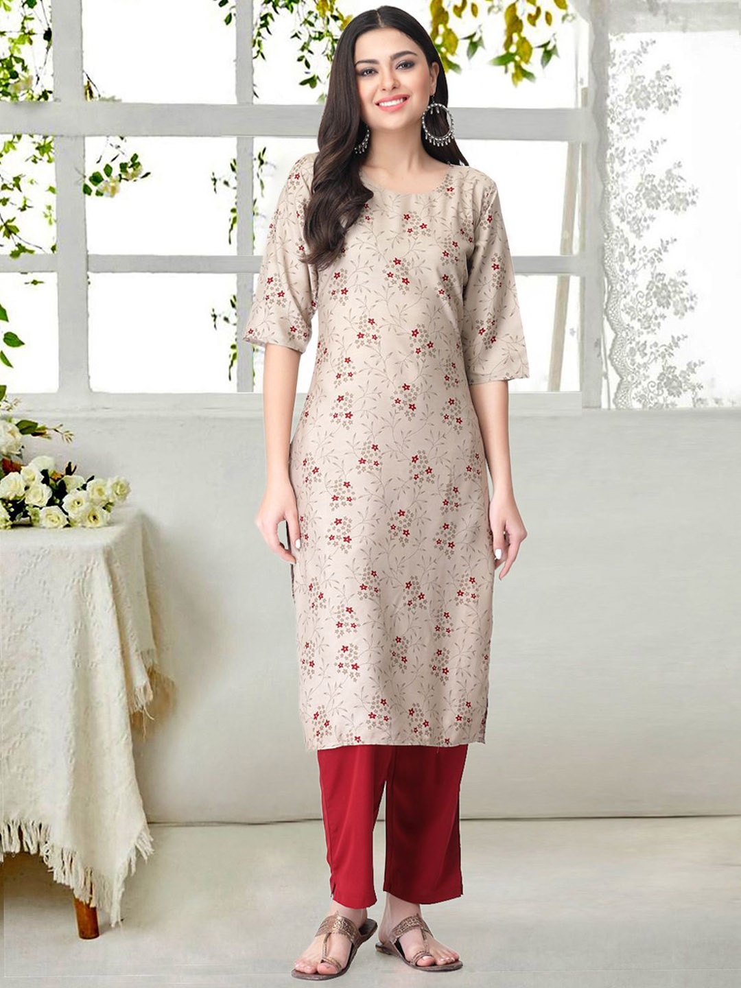7Threads Women Ethnic Motifs Printed Regular Kurta with Trousers, Beige
7Threads Women Ethnic Motifs Printed Regular Kurta with Trousers, Beige