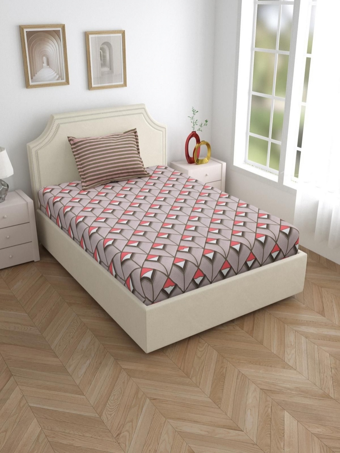 Aura classic Grey Geometric Printed Pure Cotton 120 TC Single Bedsheet Set 2.2 m X 1.55 m
Aura classic Grey Geometric Printed Pure Cotton 120 TC Single Bedsheet Set 2.2 m X 1.55 m