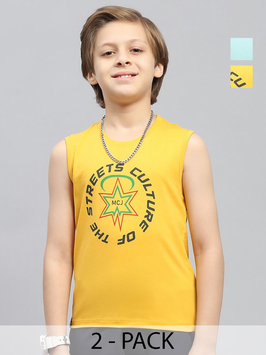 Monte Carlo Boys Pack Of 2 Typography Printed Round Neck Pure Cotton T-shirts, Mustard
Monte Carlo Boys Pack Of 2 Typography Printed Round Neck Pure Cotton T-shirts, Mustard