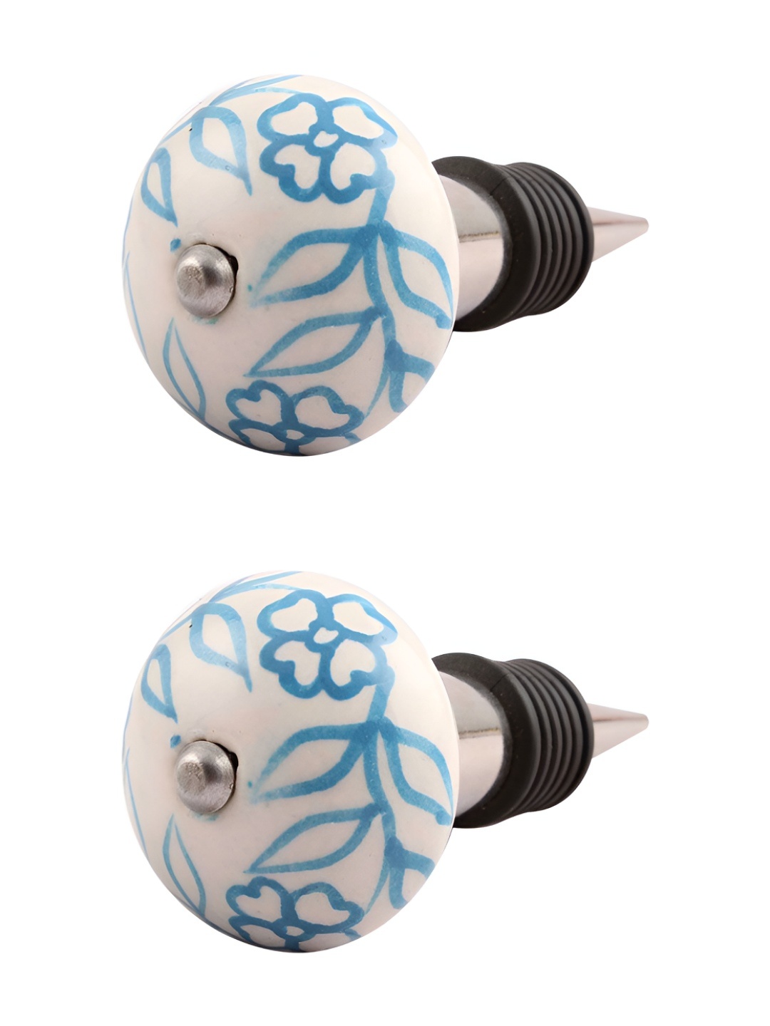 Indianshelf Turquoise Blue & White 2 Pieces Floral Printed Ceramic Wine Bottle Stoppers
Indianshelf Turquoise Blue & White 2 Pieces Floral Printed Ceramic Wine Bottle Stoppers