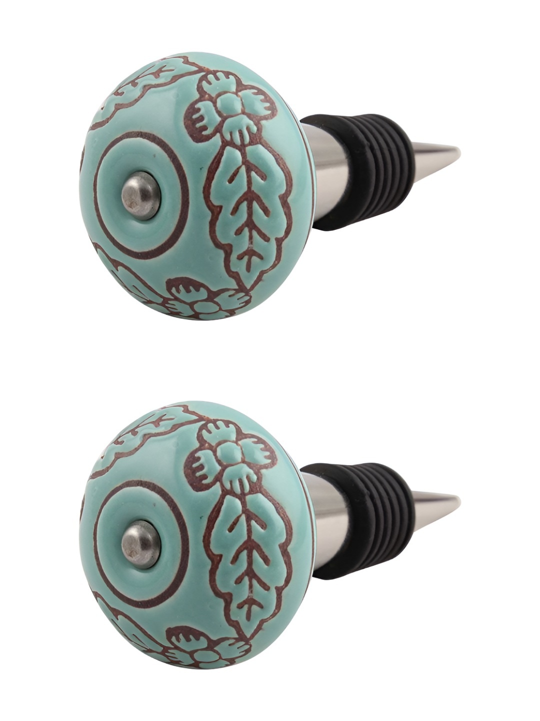 Indianshelf Green and Brown 2 Pieces Leaf Flower Printed Ceramic Wine Bottle Stoppers
Indianshelf Green and Brown 2 Pieces Leaf Flower Printed Ceramic Wine Bottle Stoppers