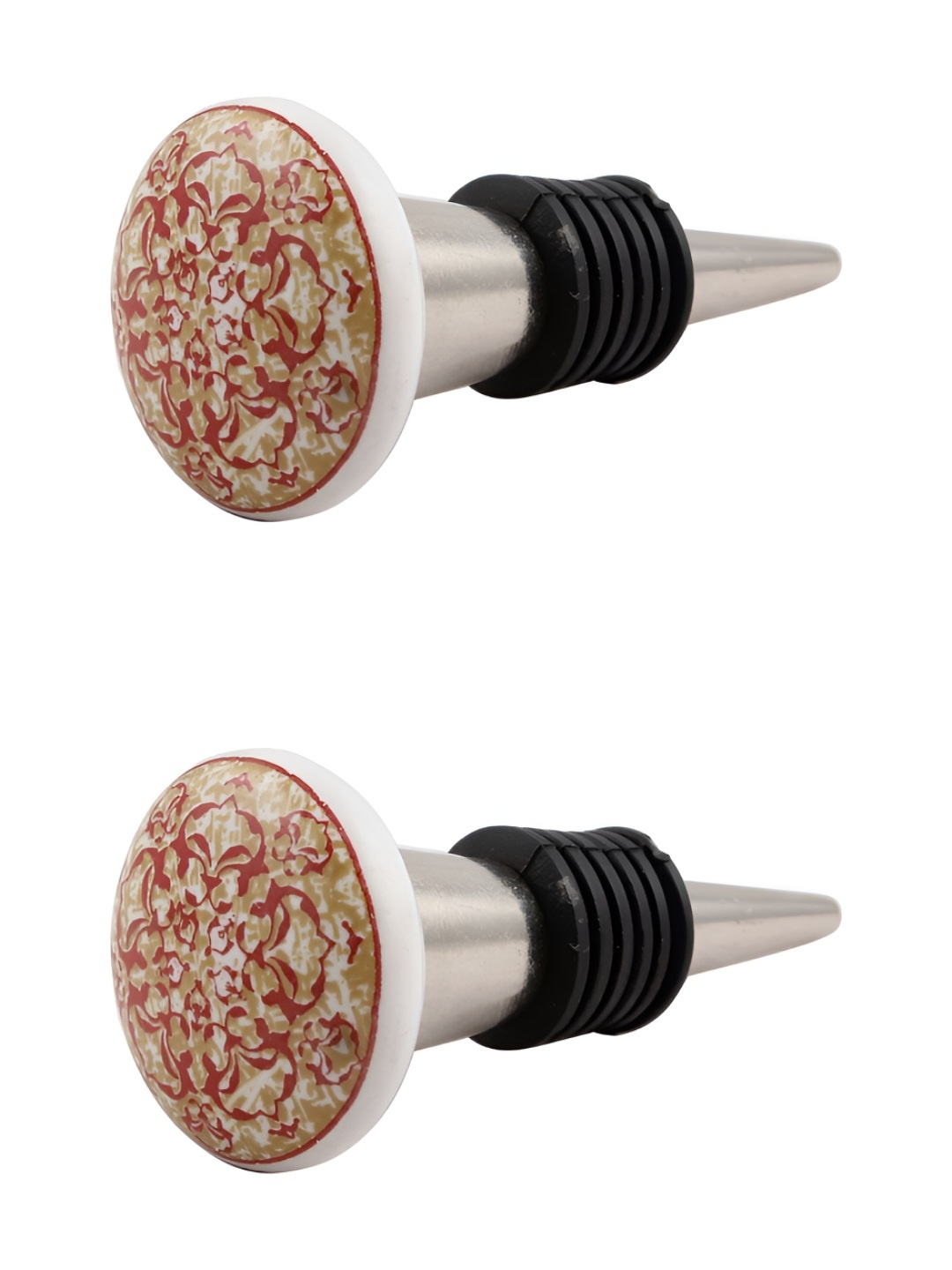 Indianshelf Red & White 2 Pieces Floral Printed Ceramic Leak-Proof Wine Bottle Stoppers
Indianshelf Red & White 2 Pieces Floral Printed Ceramic Leak-Proof Wine Bottle Stoppers