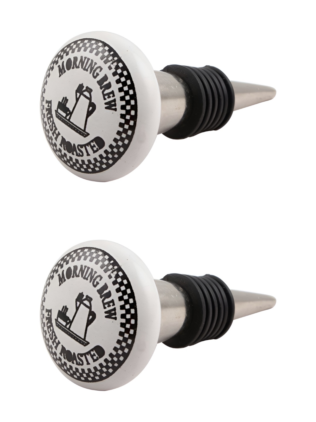 Indianshelf White and Black 2 Pieces Brew Fauna Printed Ceramic Wine Bottle Stoppers
Indianshelf White and Black 2 Pieces Brew Fauna Printed Ceramic Wine Bottle Stoppers