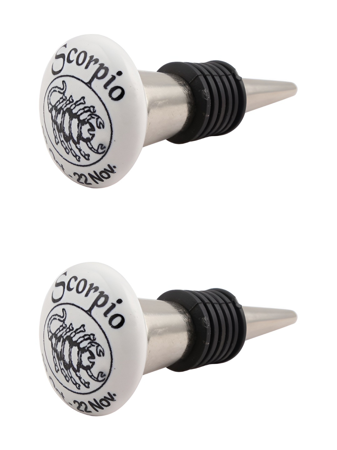 Indianshelf White & Black 2 Pieces Scorpio Printed Ceramic Leak-Proof Wine Bottle Stoppers
Indianshelf White & Black 2 Pieces Scorpio Printed Ceramic Leak-Proof Wine Bottle Stoppers
