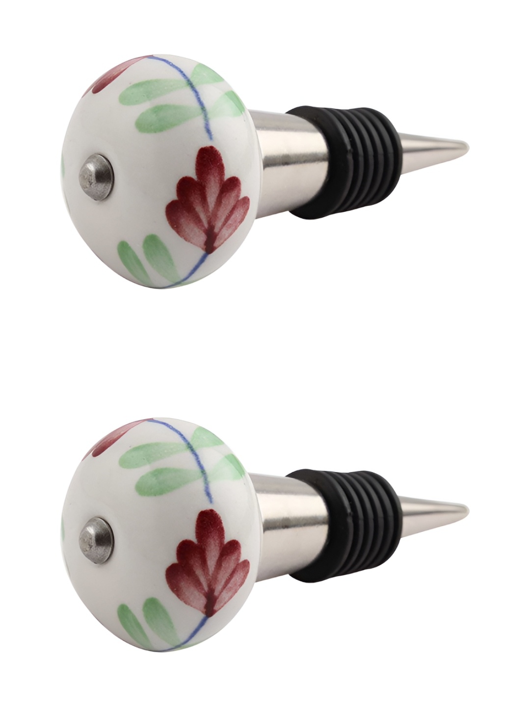Indianshelf White & Maroon 2 Pieces Floral Printed Ceramic Wine Bottle Stoppers
Indianshelf White & Maroon 2 Pieces Floral Printed Ceramic Wine Bottle Stoppers