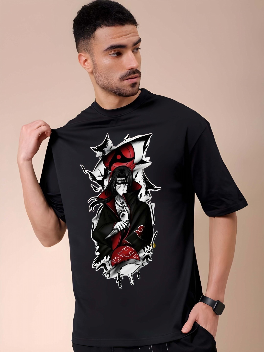 KAIDO Men Naruto Graphic Printed Round Neck Pure Cotton Relaxed Fit T-shirt, Black
KAIDO Men Naruto Graphic Printed Round Neck Pure Cotton Relaxed Fit T-shirt, Black