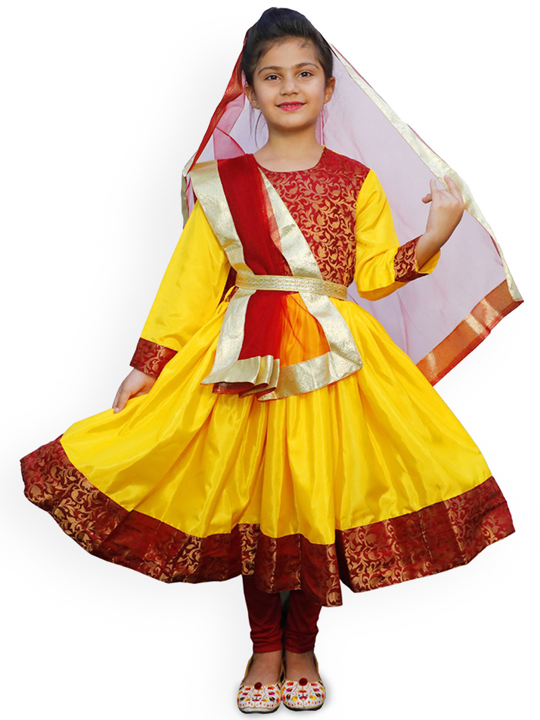 itsmycostume Girls Woven Design Pure Cotton Anarkali Kurta With Leggings And Dupatta, Yellow
itsmycostume Girls Woven Design Pure Cotton Anarkali Kurta With Leggings And Dupatta, Yellow