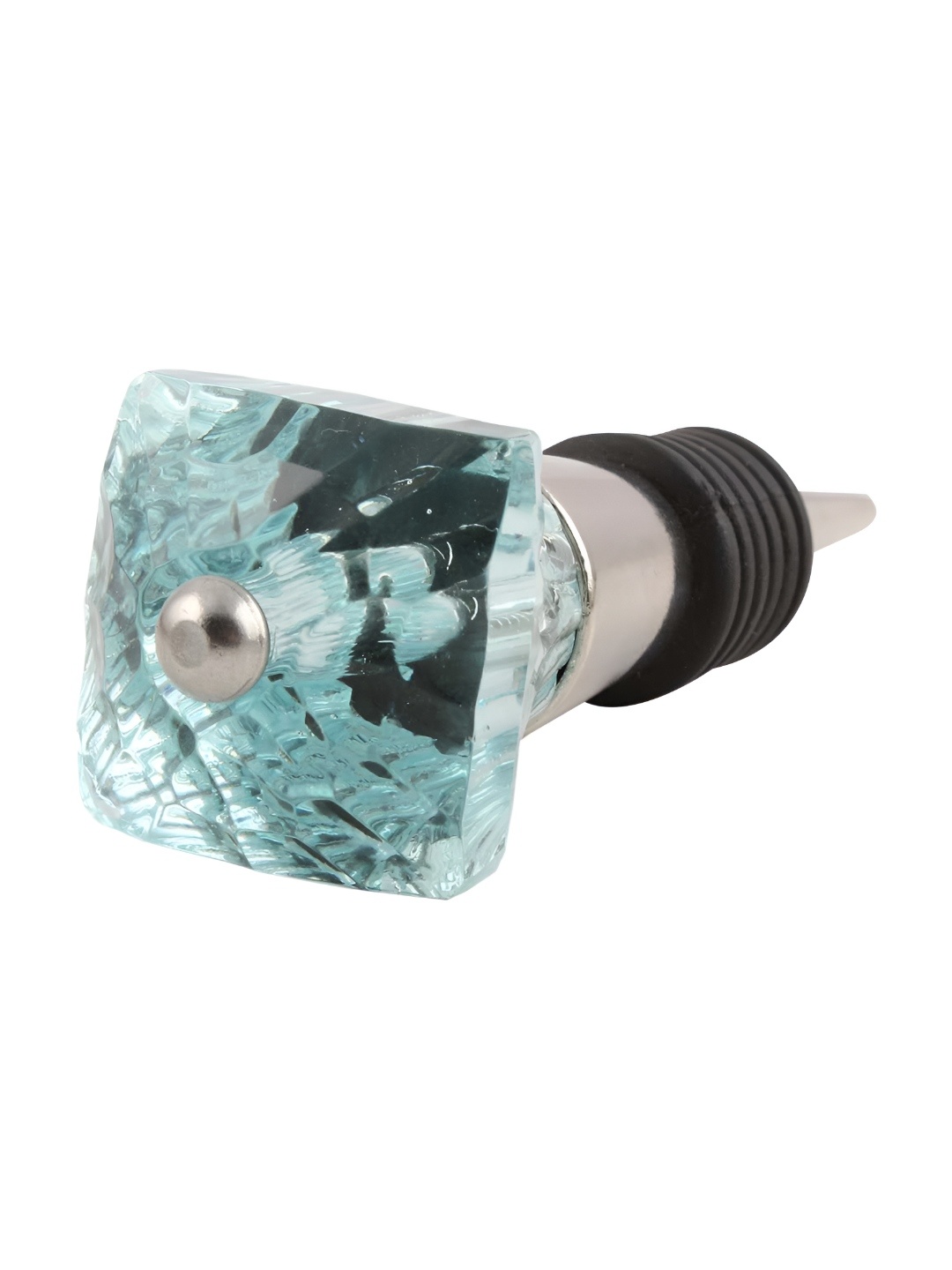 Indianshelf Turquoise Blue & Silver-Toned Square Cut Glass Leak-Proof Wine Bottle Stopper
Indianshelf Turquoise Blue & Silver-Toned Square Cut Glass Leak-Proof Wine Bottle Stopper