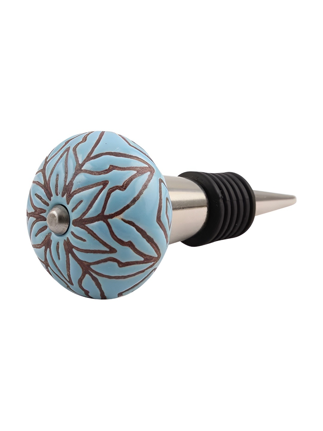 Indianshelf Turquoise Blue & Black Floral Printed Ceramic Durable Wine Bottle Stopper
Indianshelf Turquoise Blue & Black Floral Printed Ceramic Durable Wine Bottle Stopper