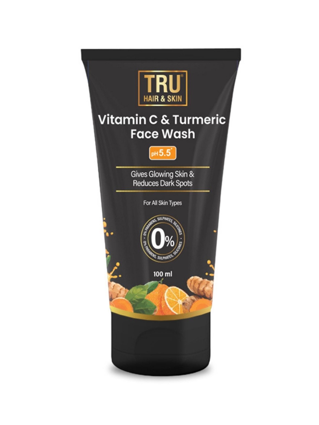 TRU HAIR Vitamin C & Turmeric Face Wash For Glowing Skin & Reduces Dark Spots - 100 ml, Black
TRU HAIR Vitamin C & Turmeric Face Wash For Glowing Skin & Reduces Dark Spots - 100 ml, Black