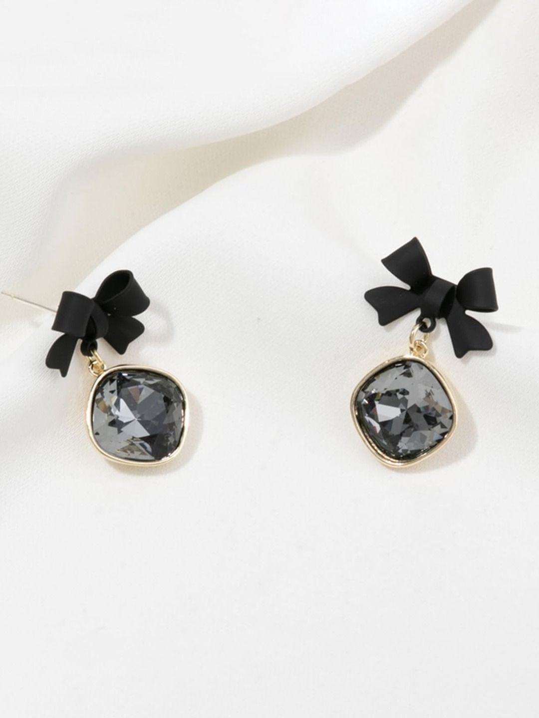 styledose Stainless Steel Artificial Stones Studded Contemporary Shaped Drop Earrings, Black
styledose Stainless Steel Artificial Stones Studded Contemporary Shaped Drop Earrings, Black