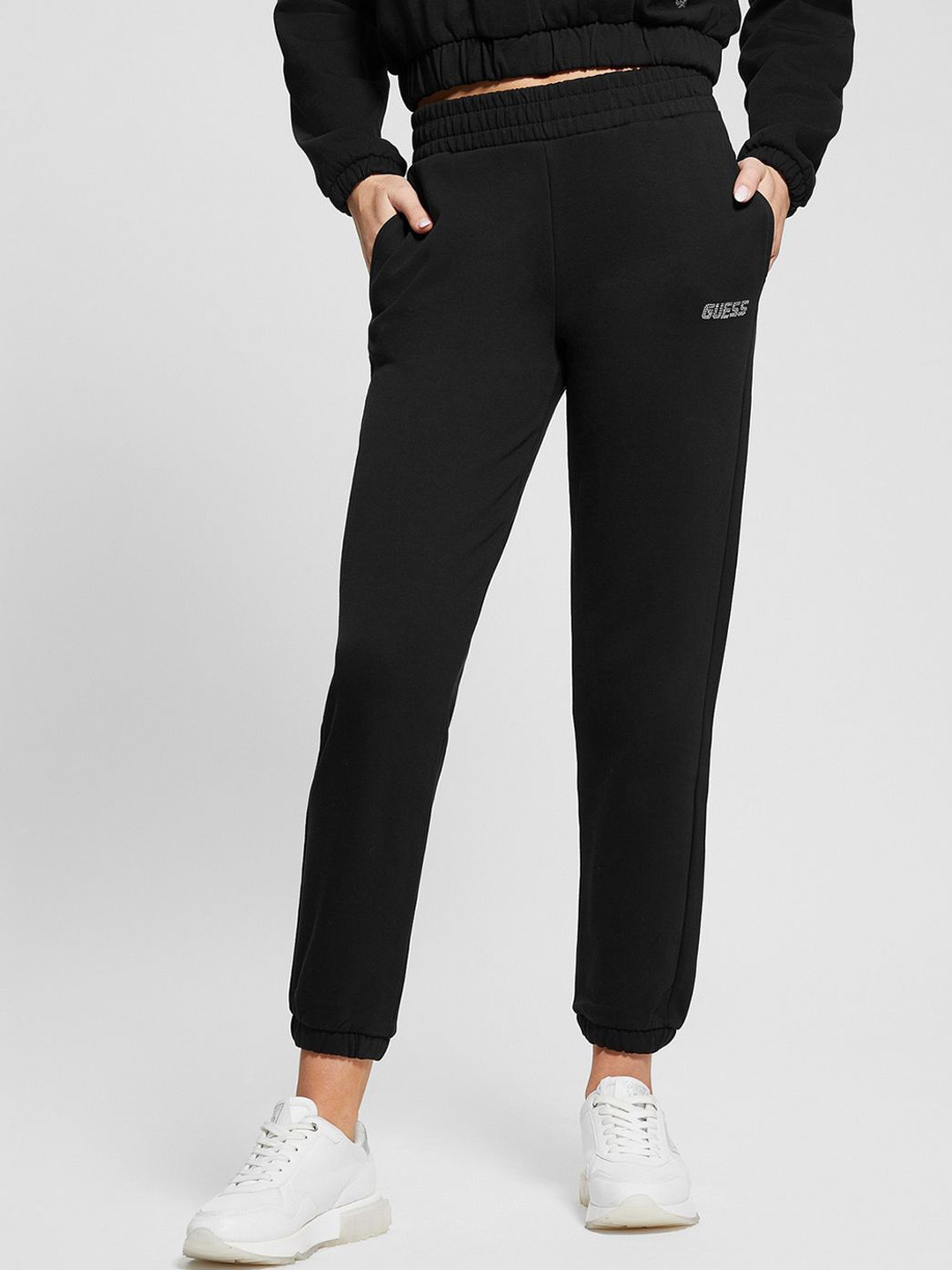 GUESS Women Pure Cotton High Rise Joggers, Black
GUESS Women Pure Cotton High Rise Joggers, Black