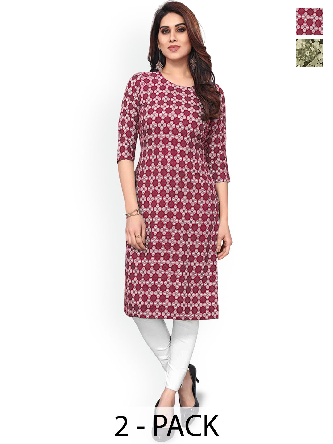 KETAKI FASHION Selelction Of 2 Geometric Printed Round Neck Straight Kurtas, Red
KETAKI FASHION Selelction Of 2 Geometric Printed Round Neck Straight Kurtas, Red
