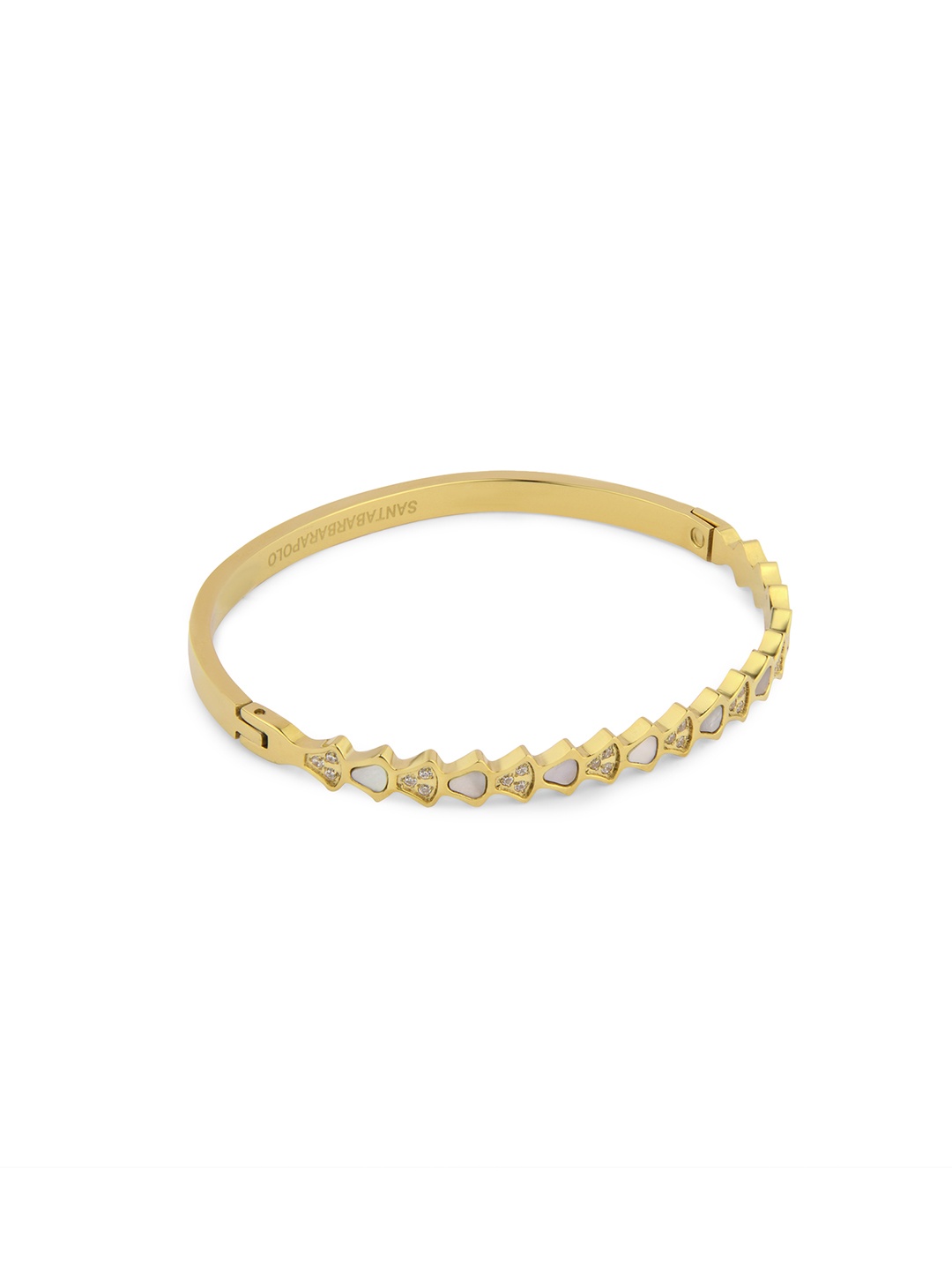 SANTA BARBARA POLO & RACQUET CLUB Gold-Plated Stainless Steel Stones Bangle-Style Bracelet
SANTA BARBARA POLO & RACQUET CLUB Gold-Plated Stainless Steel Stones Bangle-Style Bracelet