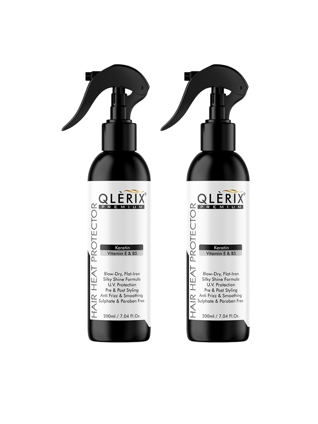 QLERIX Set Of 2 Hair Heat Protector Spray With Keratin & Vitamin E & B5 - 200 ml Each, Transparent
QLERIX Set Of 2 Hair Heat Protector Spray With Keratin & Vitamin E & B5 - 200 ml Each, Transparent