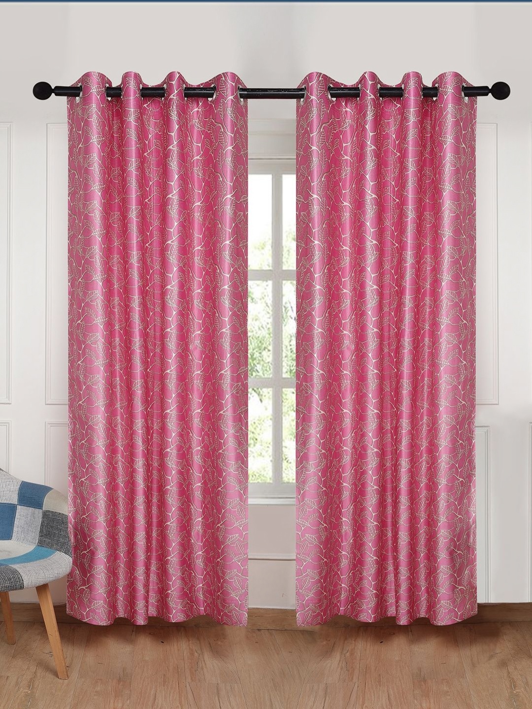 Kanodia Poly Fab Pink & Beige 2 Pieces Floral Printed Room Darkening Door Curtain
Kanodia Poly Fab Pink & Beige 2 Pieces Floral Printed Room Darkening Door Curtain