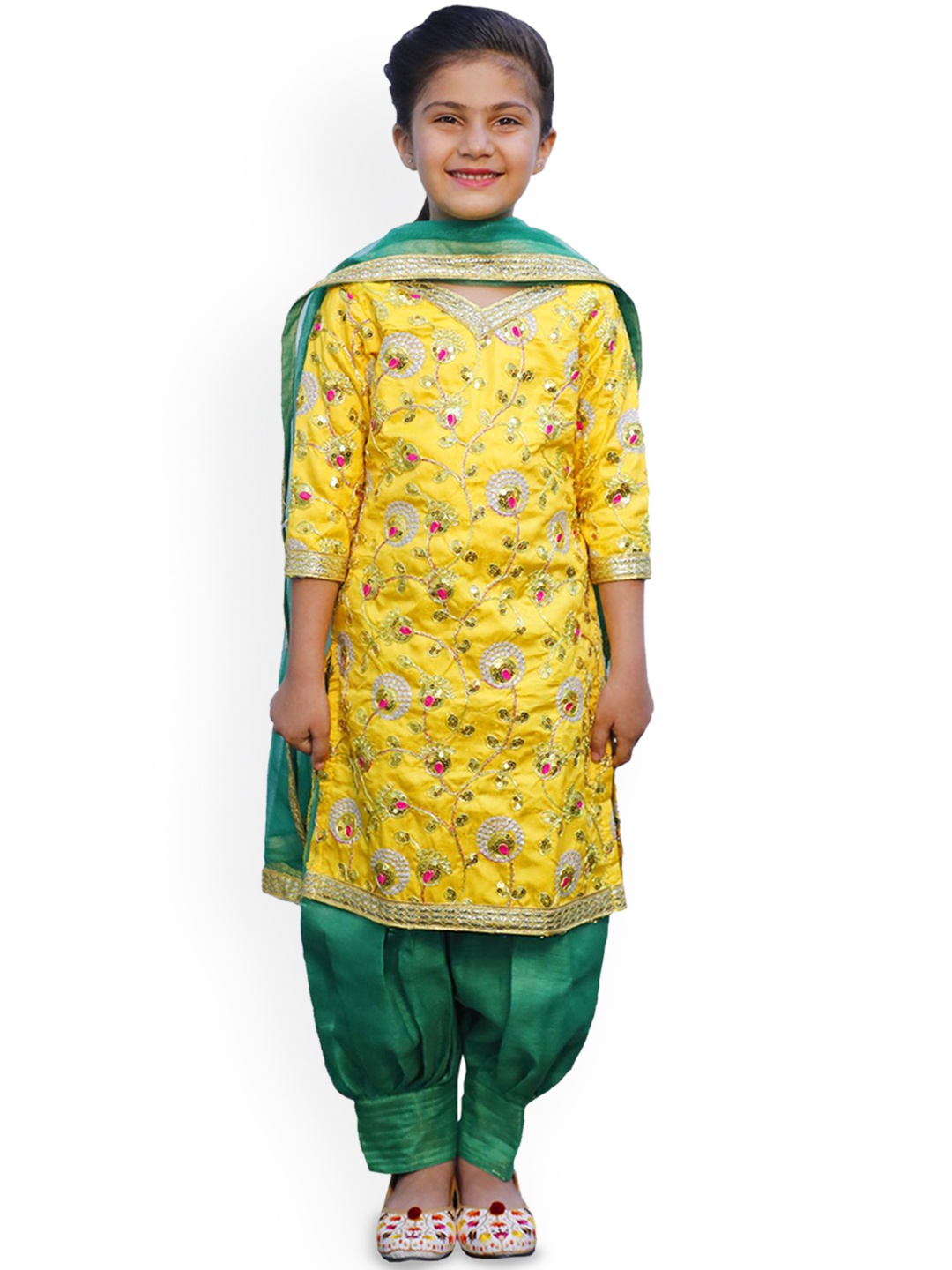 itsmycostume Girls Floral Embroidered Sequinned Kurta With Salwar And Dupatta, Yellow
itsmycostume Girls Floral Embroidered Sequinned Kurta With Salwar And Dupatta, Yellow