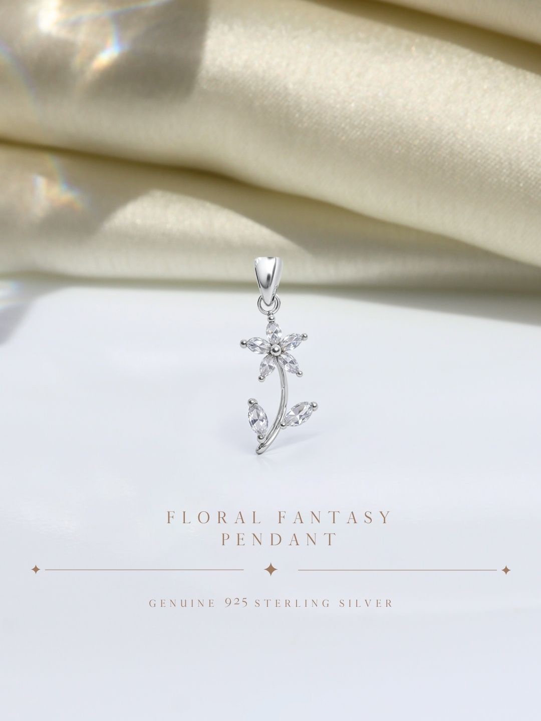HighSpark 92.5 Sterling Silver CZ-Studded Dazzling Five Petal Flower Solitaire Pendant
HighSpark 92.5 Sterling Silver CZ-Studded Dazzling Five Petal Flower Solitaire Pendant