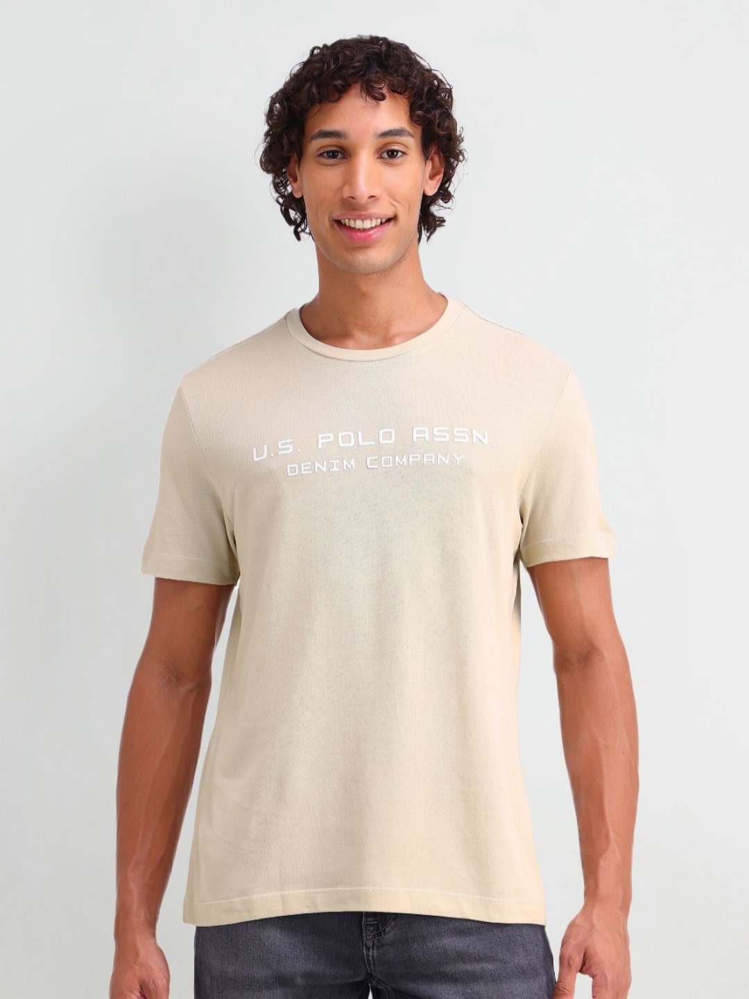 U.S. Polo Assn. Denim Co. Men Typography Printed Round Neck Cotton Slim Fit T-shirt, Beige
U.S. Polo Assn. Denim Co. Men Typography Printed Round Neck Cotton Slim Fit T-shirt, Beige