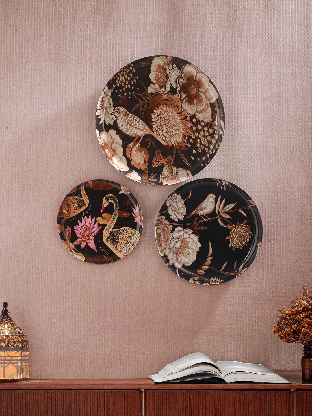 Homspurts Black & Brown 3 Pieces Elegance of Oriental Birds Printed Wall Hanging Plates
Homspurts Black & Brown 3 Pieces Elegance of Oriental Birds Printed Wall Hanging Plates