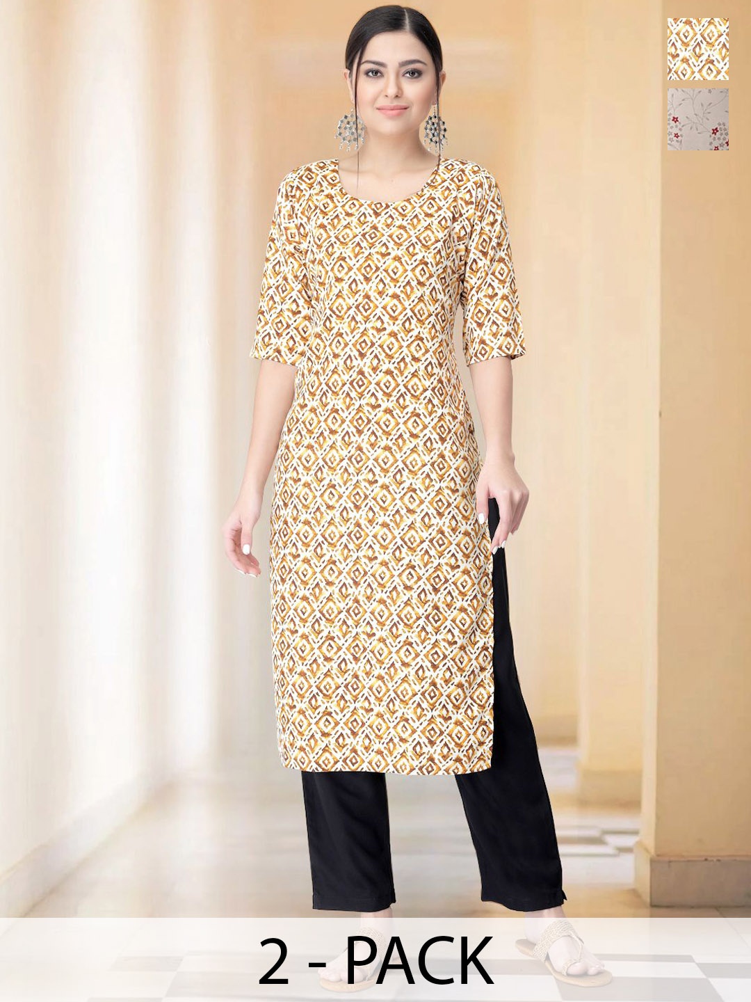 7Threads Selection Of 2 Ethnic Motifs Printed Round Neck Straight Kurta With Trousers, Yellow
7Threads Selection Of 2 Ethnic Motifs Printed Round Neck Straight Kurta With Trousers, Yellow