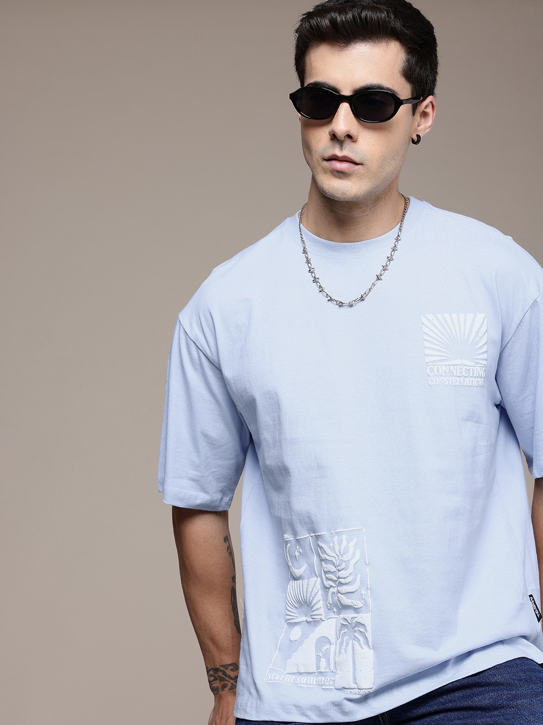 The Roadster Life Co. Printed Drop-Shoulder Sleeves Pure Cotton Relaxed Fit T-shirt, Blue
The Roadster Life Co. Printed Drop-Shoulder Sleeves Pure Cotton Relaxed Fit T-shirt, Blue