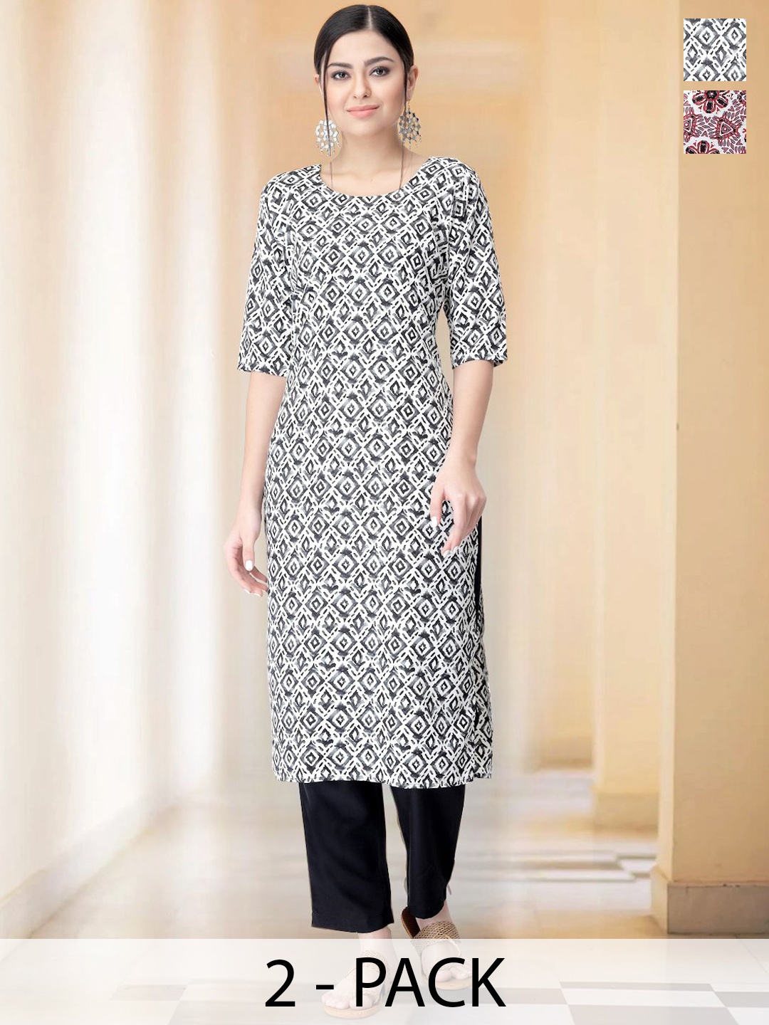 7Threads Selection Of 2 Geometric Printed Round Neck Straight Kurtas With Trousers, White
7Threads Selection Of 2 Geometric Printed Round Neck Straight Kurtas With Trousers, White