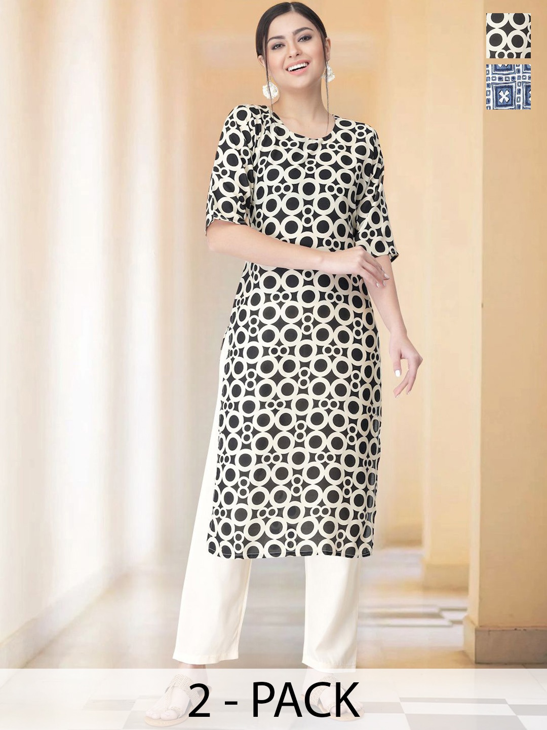 7Threads Selection Of 2 Abstract Printed Round Neck Straight Kurta With Trousers, Blue
7Threads Selection Of 2 Abstract Printed Round Neck Straight Kurta With Trousers, Blue