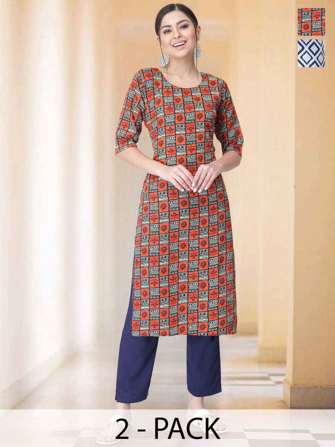 7Threads Selection Of 2 Ethnic Motifs Printed Round Neck Straight Kurta With Trousers, White
7Threads Selection Of 2 Ethnic Motifs Printed Round Neck Straight Kurta With Trousers, White