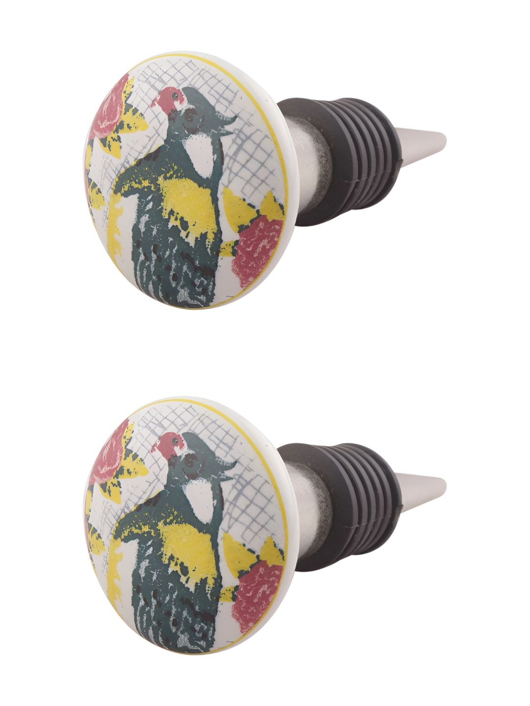 Indianshelf White & Yellow 2 Pieces Parrot Bird Printed Ceramic Wine Bottle Stoppers
Indianshelf White & Yellow 2 Pieces Parrot Bird Printed Ceramic Wine Bottle Stoppers