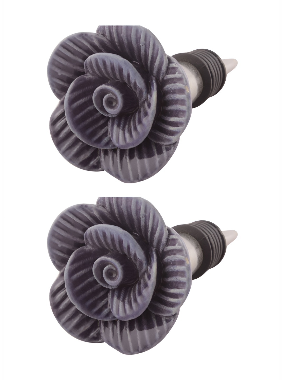 Indianshelf Purple and Black 2 Pieces Rose Flower Textured Ceramic Wine Bottle Stoppers
Indianshelf Purple and Black 2 Pieces Rose Flower Textured Ceramic Wine Bottle Stoppers