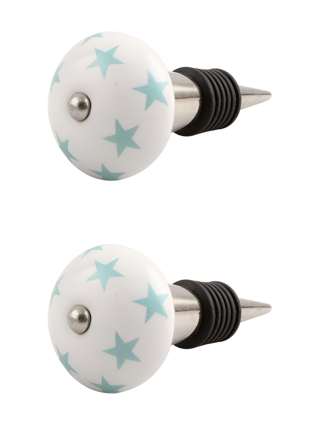 Indianshelf Turquoise Blue And White 2 Pieces Star Printed Ceramic Wine Bottle Stoppers
Indianshelf Turquoise Blue And White 2 Pieces Star Printed Ceramic Wine Bottle Stoppers