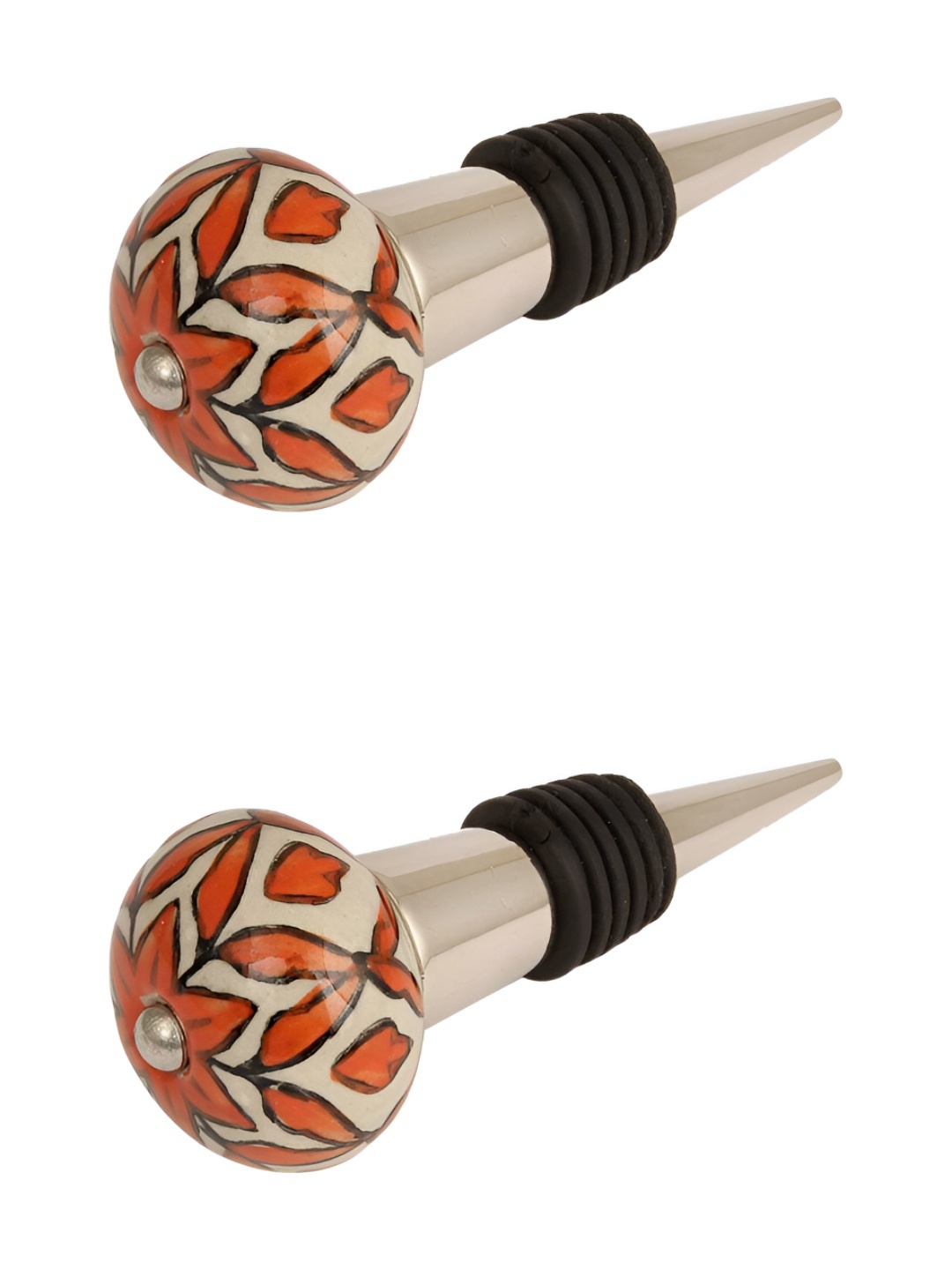 Indianshelf Cream Colored & Orange 2 Pieces Floral Printed Ceramic Wine Bottle Stoppers
Indianshelf Cream Colored & Orange 2 Pieces Floral Printed Ceramic Wine Bottle Stoppers