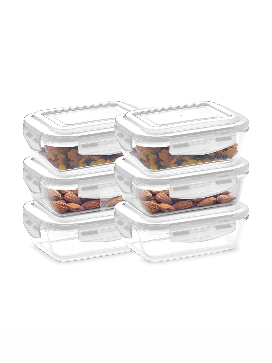 BOROSIL Klip N Store Transparent 6 Pieces Rectangular Glass Container With Airtight Lid
BOROSIL Klip N Store Transparent 6 Pieces Rectangular Glass Container With Airtight Lid